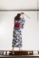 japanese woman in kimono with sword saori 13c